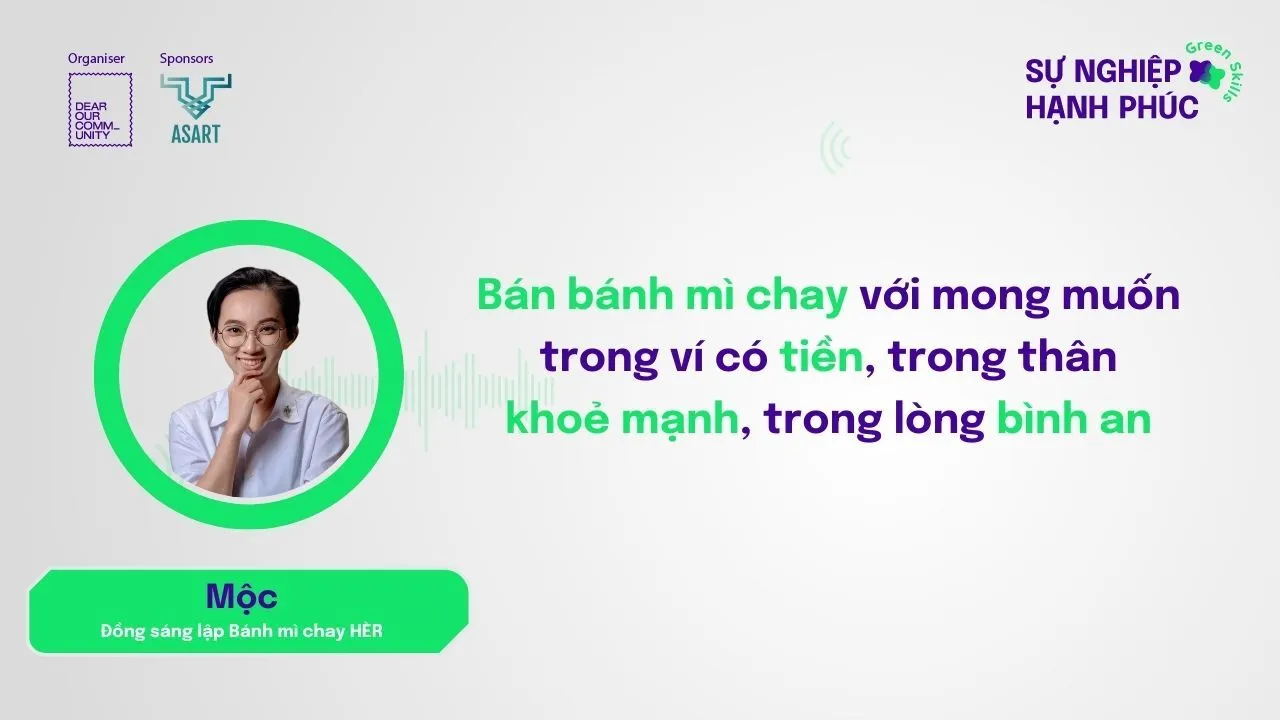 Bán bánh mì chay với mong muốn trong ví có tiền, trong thân khoẻ mạnh, trong lòng bình an